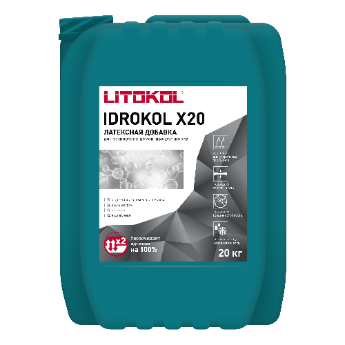 Латексная добавка IDROKOL X20-м, LITOKOL, канистра, 20 кг